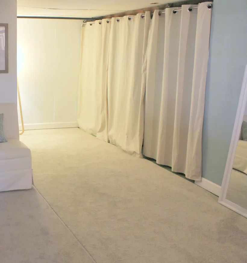 basement-storage-ideas-curtain-closed